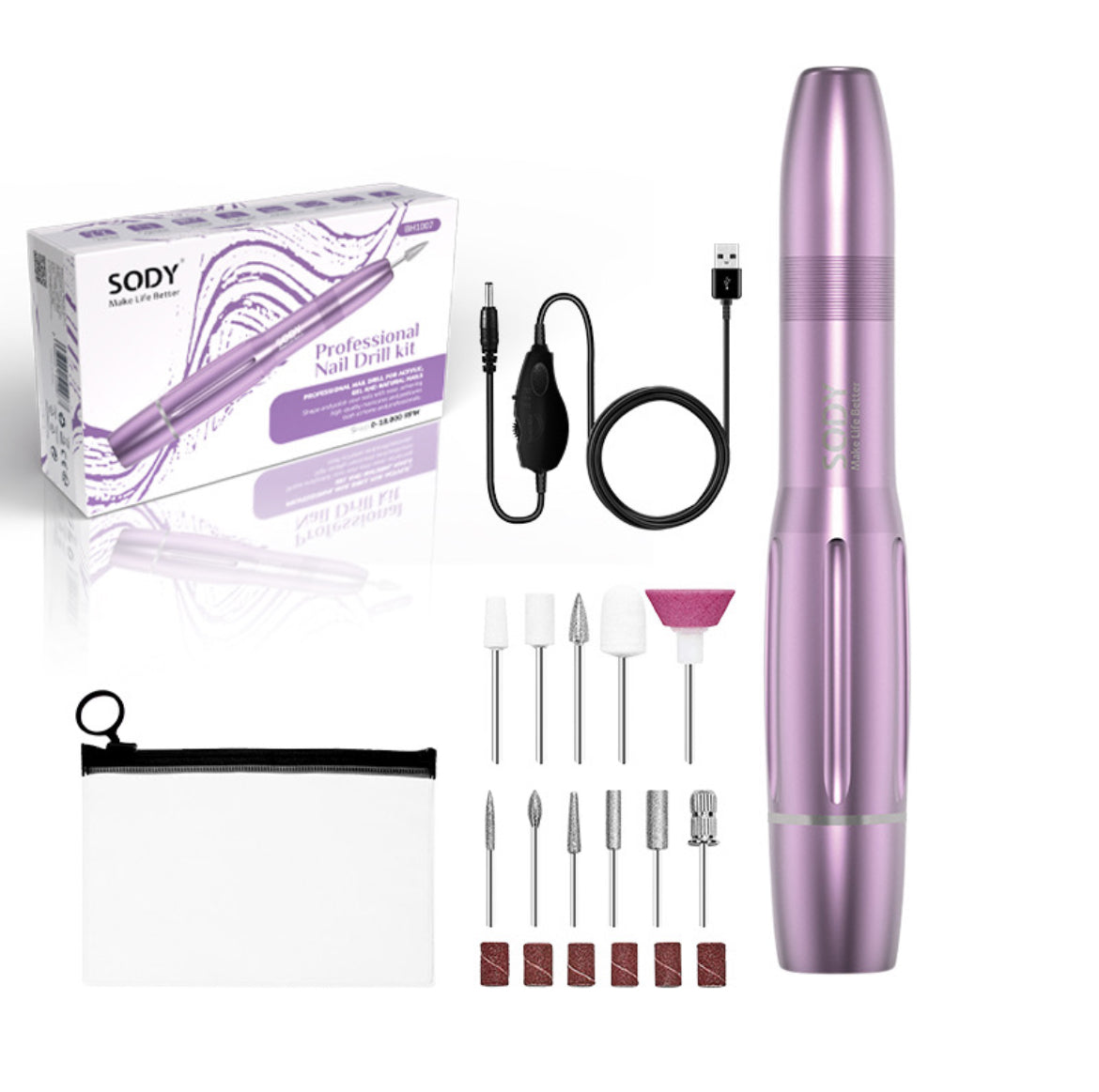 SODY BH1007 Nagelfil kit för borttagning av nagellack och gel
