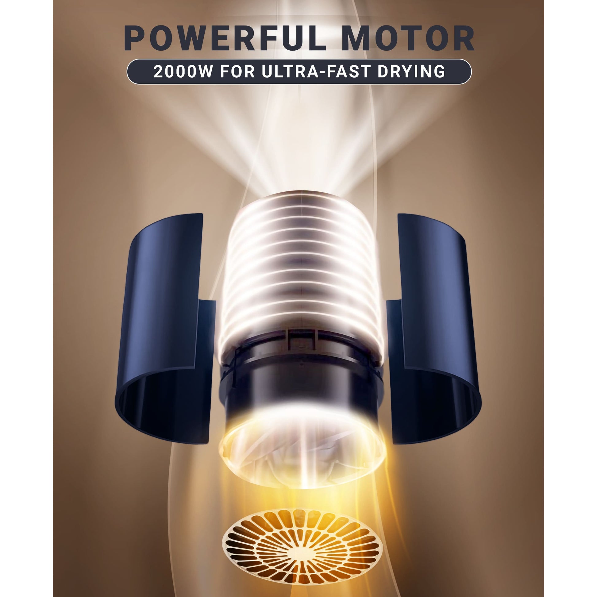 SD3026BL Hårfön 1800–2000 W med fällbart handtag, kompakt design