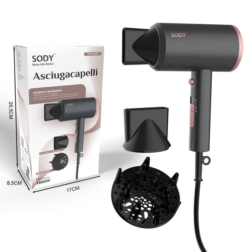 SD3023BK Hårfön 1600–1800 W med kompakt design