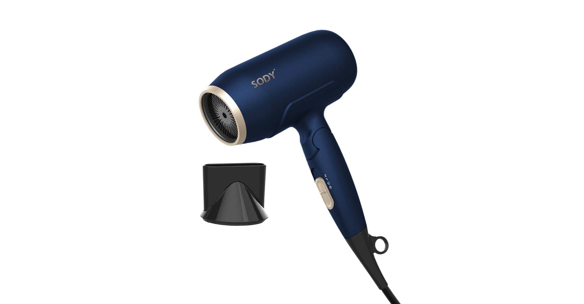 SD3026BL Hårfön 1800–2000 W med fällbart handtag, kompakt design